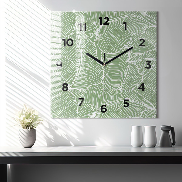 Orologio quadrato Foglie modello natura
