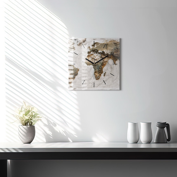 Orologio quadrato Mappa del vecchio mondo
