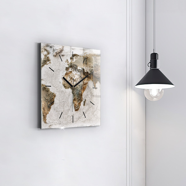 Orologio quadrato Mappa del vecchio mondo