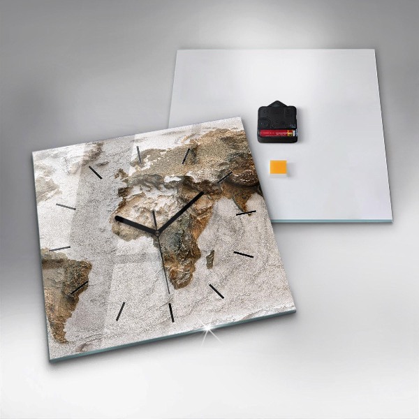 Orologio quadrato Mappa del vecchio mondo