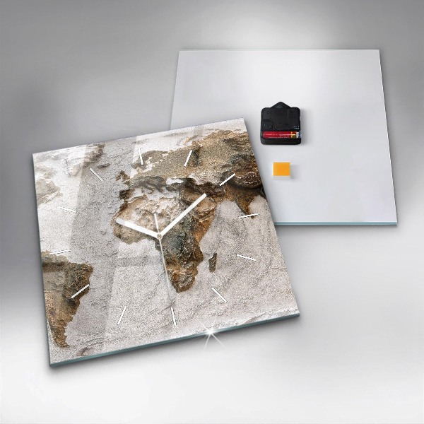 Orologio quadrato Mappa del vecchio mondo