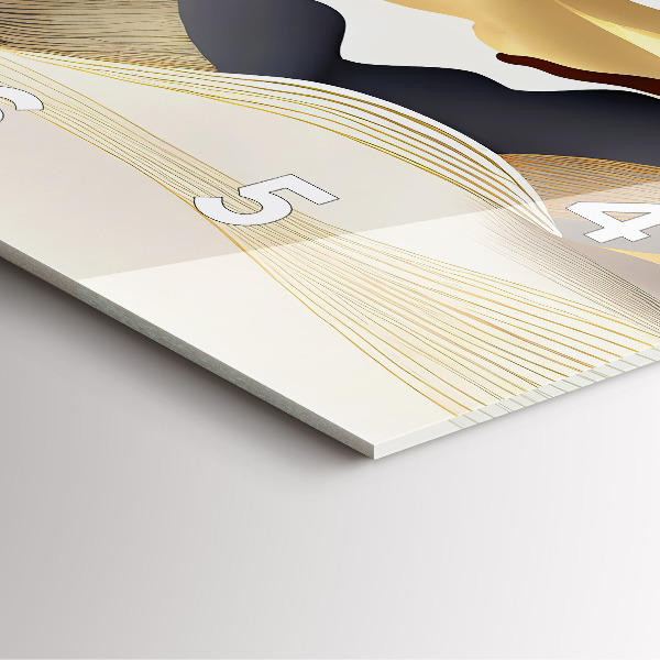 Orologio quadrato Montagne dorate astratte