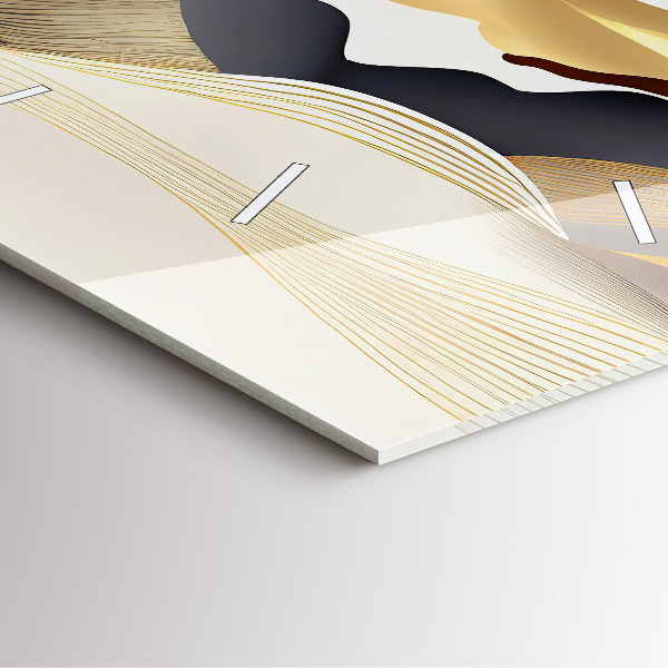 Orologio quadrato Montagne dorate astratte