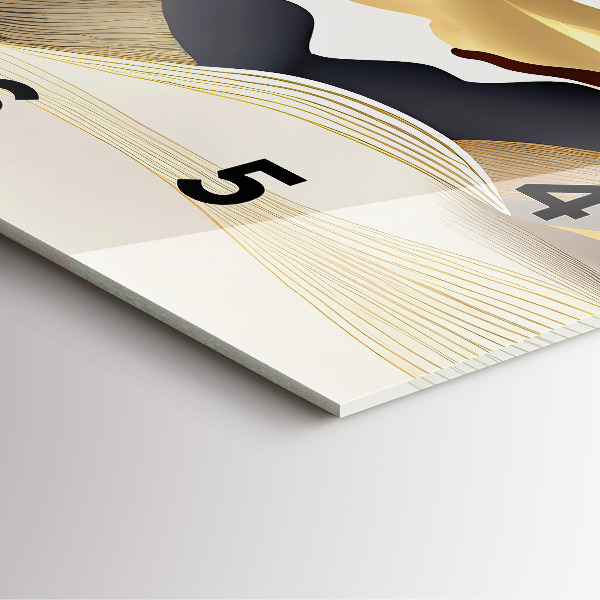 Orologio quadrato Montagne dorate astratte