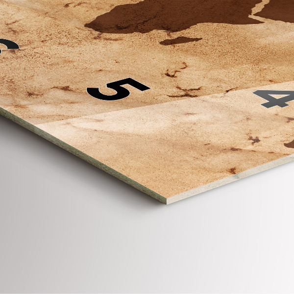 Orologio quadrato Mappa del mondo d'epoca