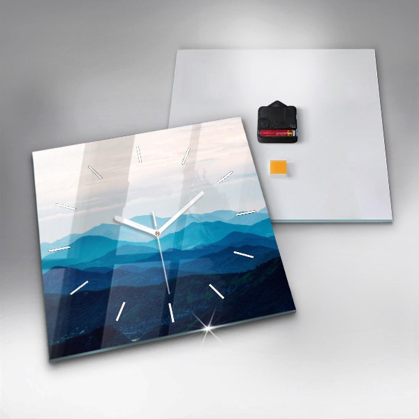Orologio quadrato Montagne acquerellate