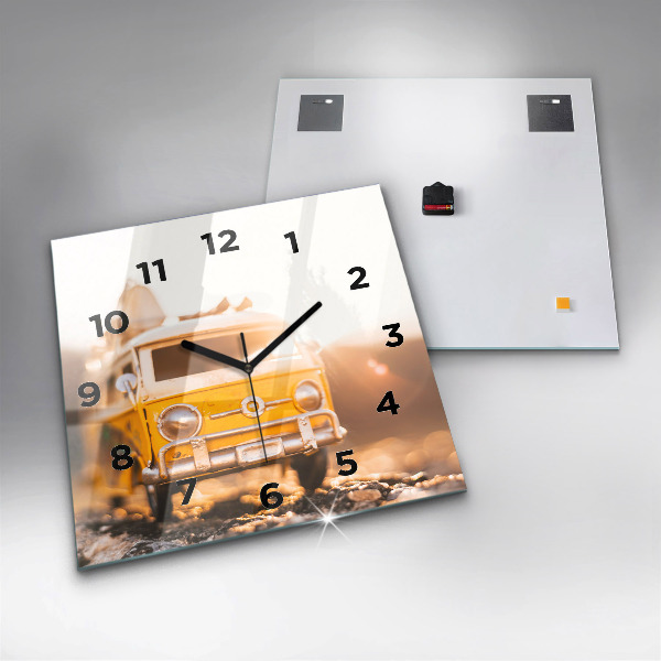 Orologio quadrato in vetro Auto in vacanza