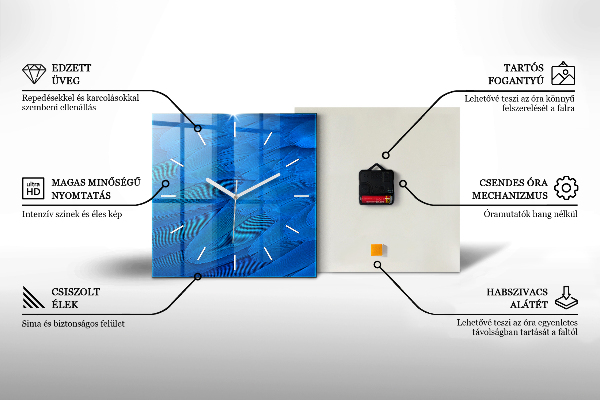 Orologio quadrato in vetro Iscrizione all'avventura