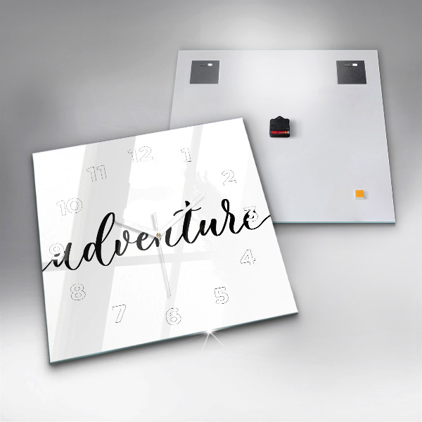 Orologio quadrato in vetro Iscrizione all'avventura