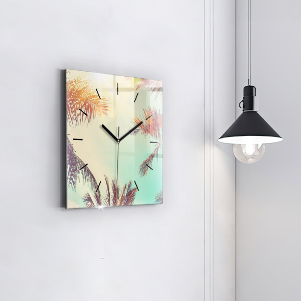 Orologio quadrato in vetro Palme tropicali