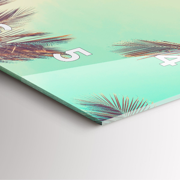Orologio quadrato in vetro Palme tropicali