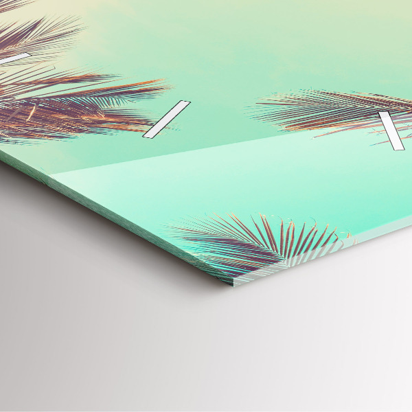 Orologio quadrato in vetro Palme tropicali