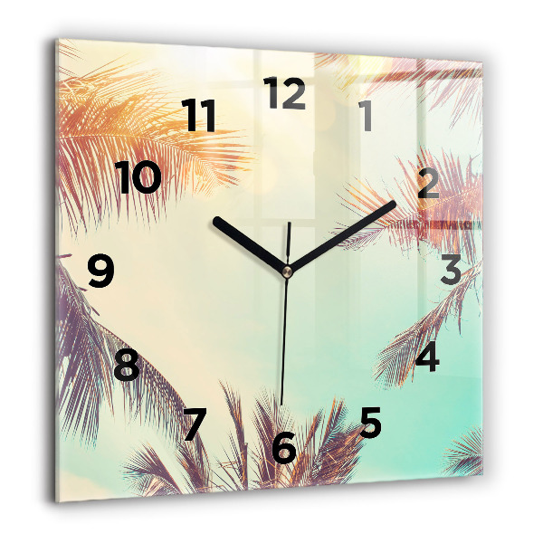Orologio quadrato in vetro Palme tropicali