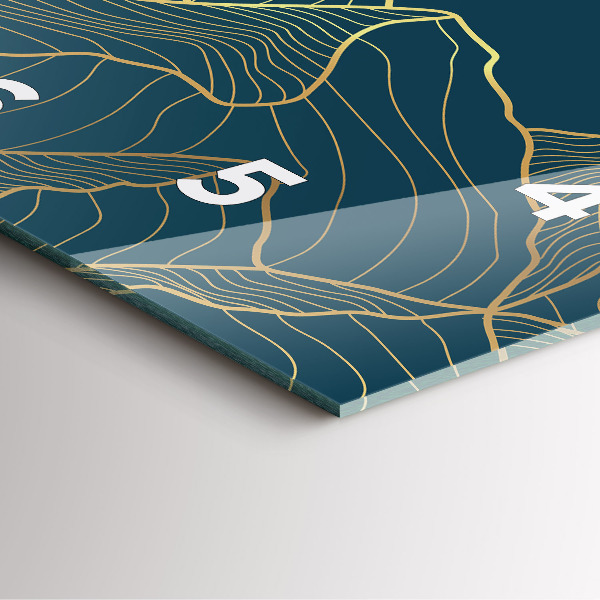 Orologio quadrato in vetro Schizzo delle montagne