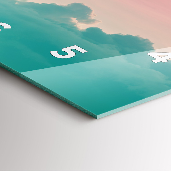 Orologio quadrato in vetro Gradiente del cielo e della montagna