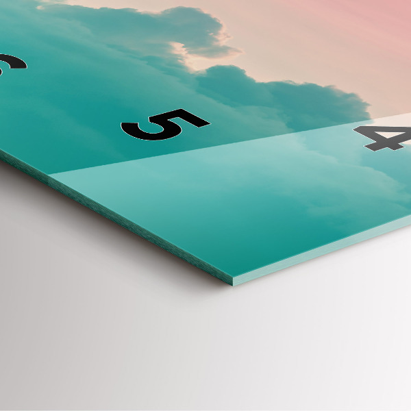 Orologio quadrato in vetro Gradiente del cielo e della montagna