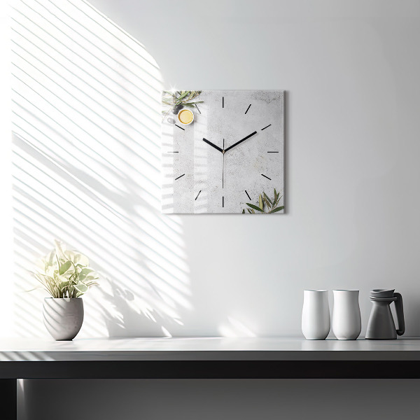 Orologio quadrato in vetro Olive minimaliste