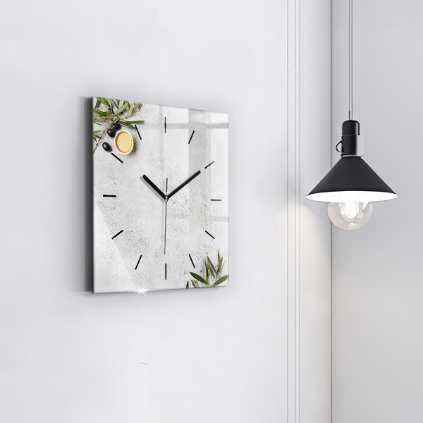 Orologio quadrato in vetro Olive minimaliste