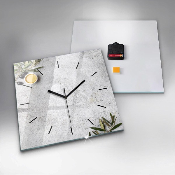 Orologio quadrato in vetro Olive minimaliste