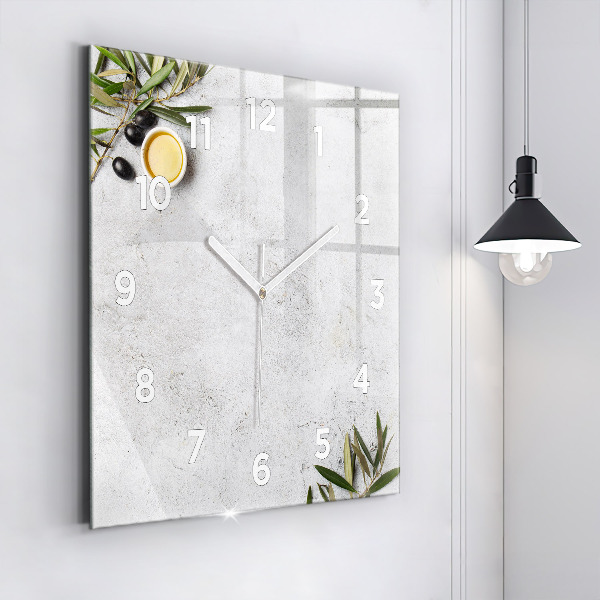 Orologio quadrato in vetro Olive minimaliste