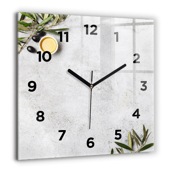 Orologio quadrato in vetro Olive minimaliste