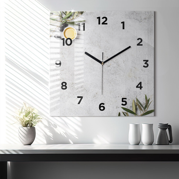 Orologio quadrato in vetro Olive minimaliste