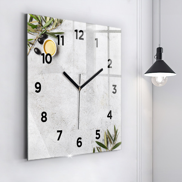Orologio quadrato in vetro Olive minimaliste