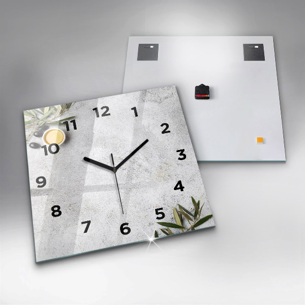 Orologio quadrato in vetro Olive minimaliste