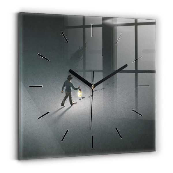 Orologio quadrato in vetro Vagabondo nell'oscurità