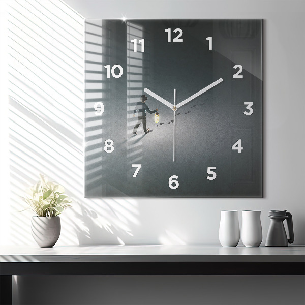 Orologio quadrato in vetro Vagabondo nell'oscurità