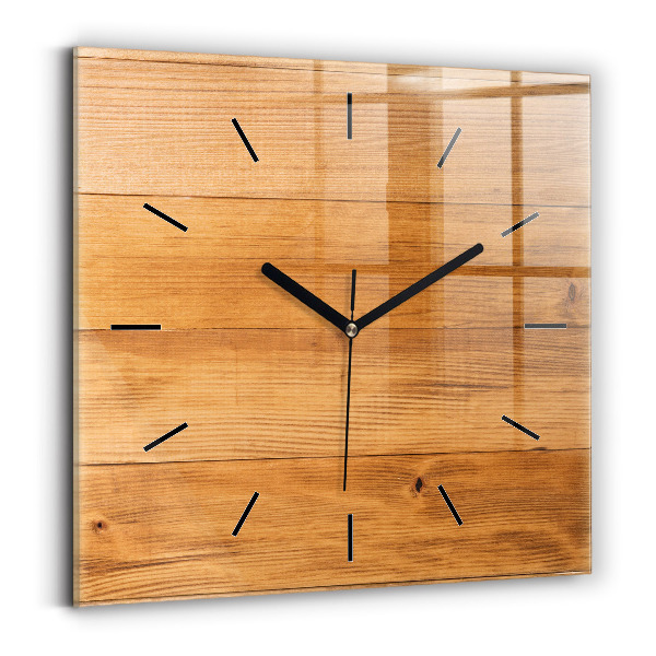 Orologio quadrato in vetro Tavole di legno