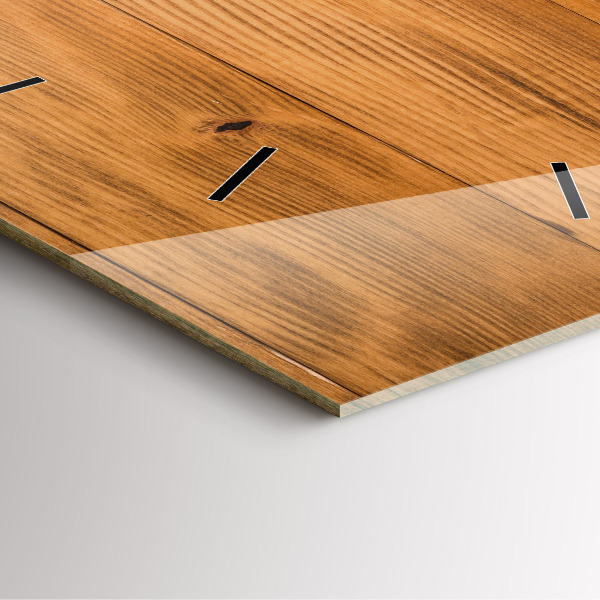 Orologio quadrato in vetro Tavole di legno
