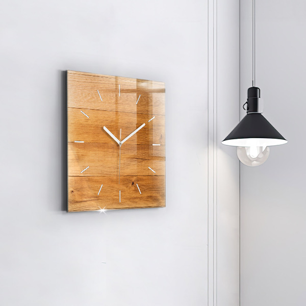 Orologio quadrato in vetro Tavole di legno