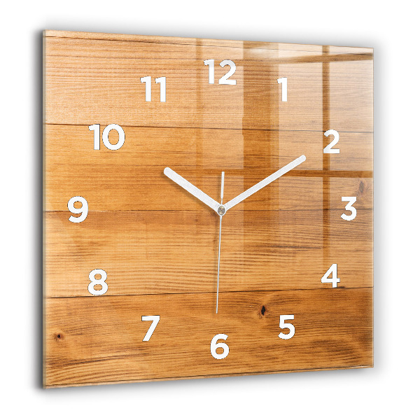 Orologio quadrato in vetro Tavole di legno