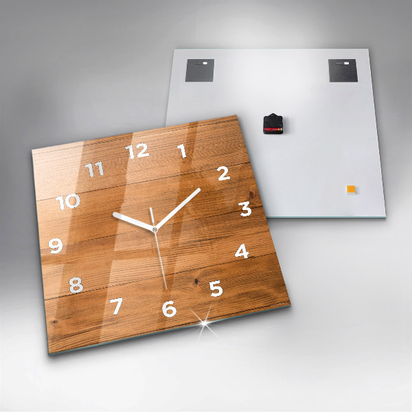 Orologio quadrato in vetro Tavole di legno