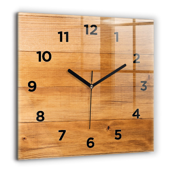 Orologio quadrato in vetro Tavole di legno