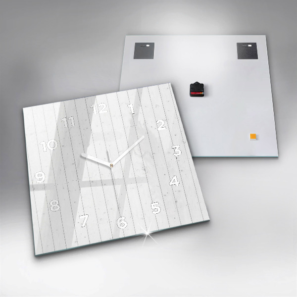 Orologio quadrato in vetro Modello pannelli in legno