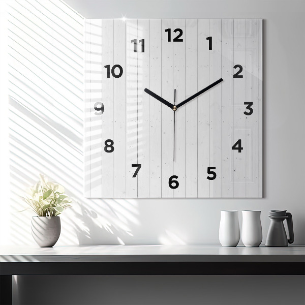 Orologio quadrato in vetro Modello pannelli in legno