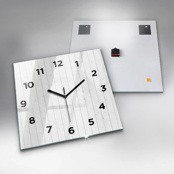Orologio quadrato in vetro Modello pannelli in legno