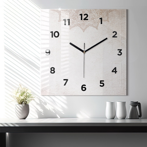 Orologio quadrato in vetro Motivo decorativo