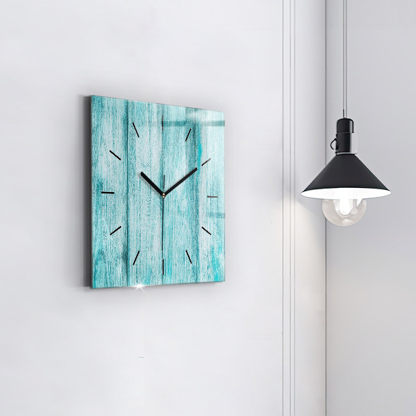 Orologio quadrato in vetro Legno vecchio blu