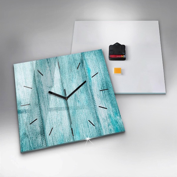 Orologio quadrato in vetro Legno vecchio blu