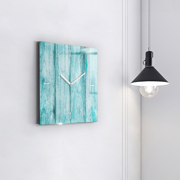 Orologio quadrato in vetro Legno vecchio blu