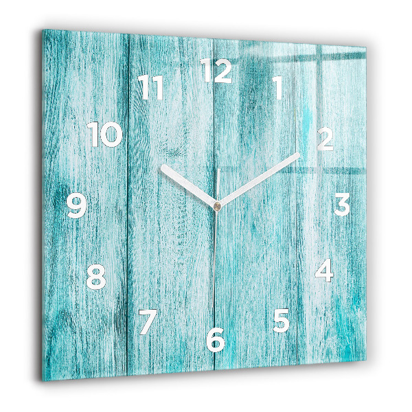 Orologio quadrato in vetro Legno vecchio blu