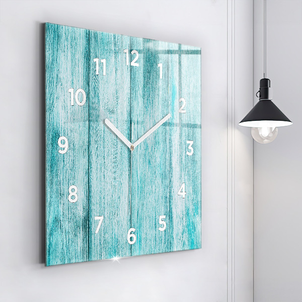 Orologio quadrato in vetro Legno vecchio blu