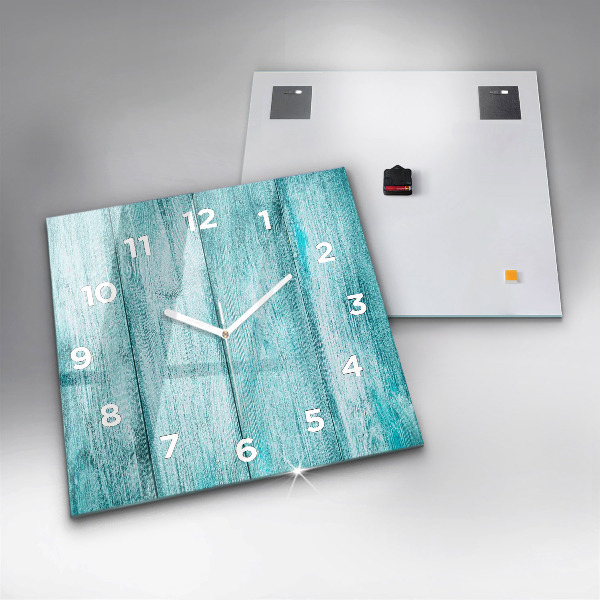 Orologio quadrato in vetro Legno vecchio blu
