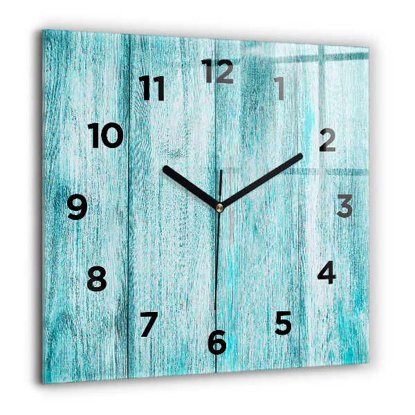 Orologio quadrato in vetro Legno vecchio blu