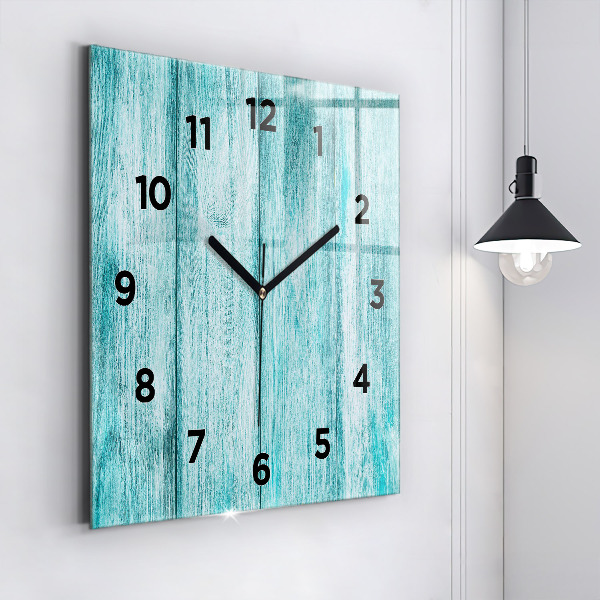 Orologio quadrato in vetro Legno vecchio blu