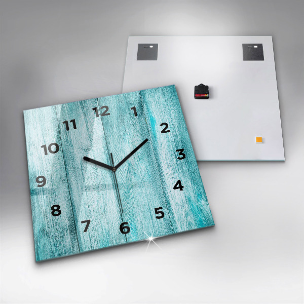 Orologio quadrato in vetro Legno vecchio blu