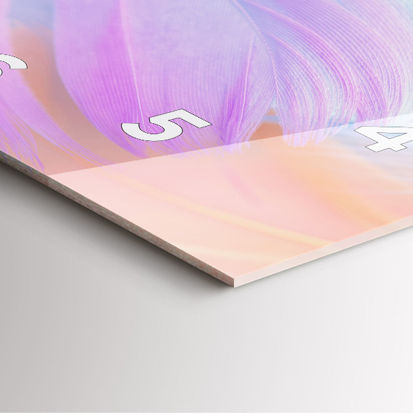 Orologio quadrato in vetro Piume colorate